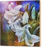 White Lily - Colorful Edition Wood Print
