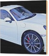 White Porsche Cayman S Wood Print