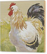 White Rooster Wood Print