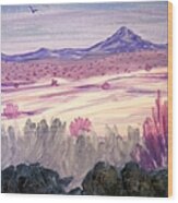 White Sand Purple Hills Wood Print