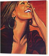 Whitney Houston Wood Print