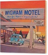 Wigwam Motel Wood Print