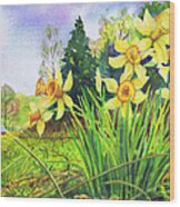 Wild Daffodils Wood Print