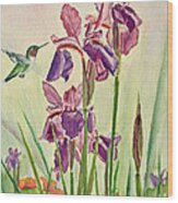 Wild Iris Nectar Wood Print
