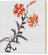 Wild Lily Flowers Wood Print