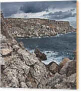 Wild Rocks North Coast In Menorca Show Us An Agrest And Wild Landscape Wood Print
