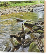 Williams River Headwaters Zen Rocks Wood Print