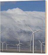 Wind Turbines Schell Creek Range Nevada Wood Print