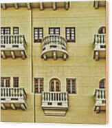Windows And Balconies Wood Print