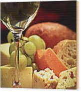 Wine And Cheese 3 Wood Print