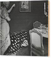 Wine Rack In James Beard's Dining Room Wood Print