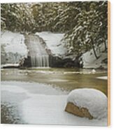 Winter At Beede Falls Wood Print