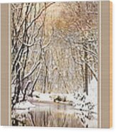 Winter Creek Scenic Landscape Christmas Cards Wood Print