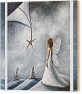 Winter Fairies By Shawna Erback Wood Print