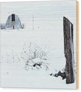 Winter Fence With Barn Wood Print