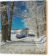 Winter In Vermont Wood Print