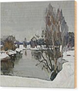 Winter On River Kliazma Wood Print