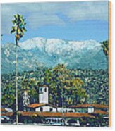 Winter Paradise Santa Barbara Wood Print