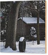 Winter Tire Swing Wood Print