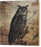 Wise Old Owl Wood Print