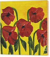 Wistful Poppies Wood Print