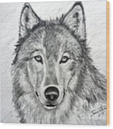 Wolf Wood Print