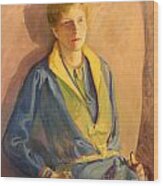Woman In Blue 1930 Wood Print