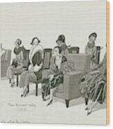 Women Sitting In A Waiting Room Wood Print