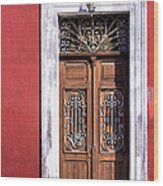 Wood And Wrought Iron Doorway In Merida Wood Print