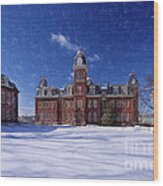 Woodburn Hall In Snow Storm Paintography Wood Print
