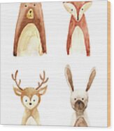 Woodland Animals Wood Print