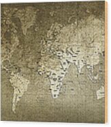 World Map Wood Print