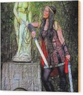 Xena And The Magic Statue Wood Print