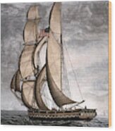 Yacht, 1816 Wood Print