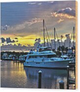 Yacht At Cape Coral Florida Marina And Resort 2 Wood Print