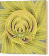 Yellow Floral Abstract Wood Print