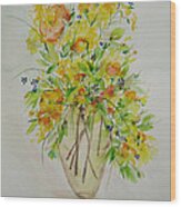 Yellow Flowers Wood Print