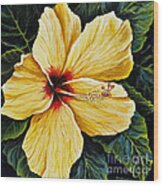 Yellow Hibiscus Wood Print