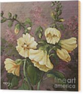 Yellow Holyhock Wood Print