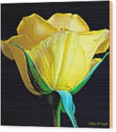 Yellow Rose - Macro Wood Print