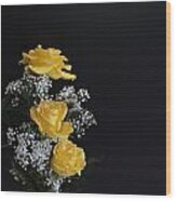 Yellow Roses Wood Print