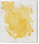 Yellow Watercolor Background Isolated Wood Print