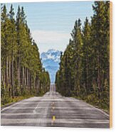 Yellowstone Open Road Wood Print