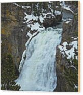 Yellowstone Upper Falls In Spring Wood Print