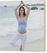 Yoga In Pregnancy Wood Print