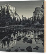 Yosemite National Park Valley View Reflection Wood Print
