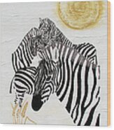 Zebra Quintet Wood Print