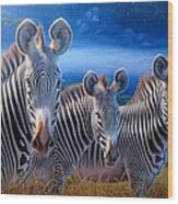 Zebras Wood Print