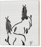 Zen Horses Retired Wood Print