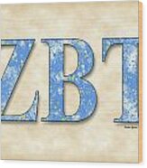Zeta Beta Tau - Parchment Wood Print